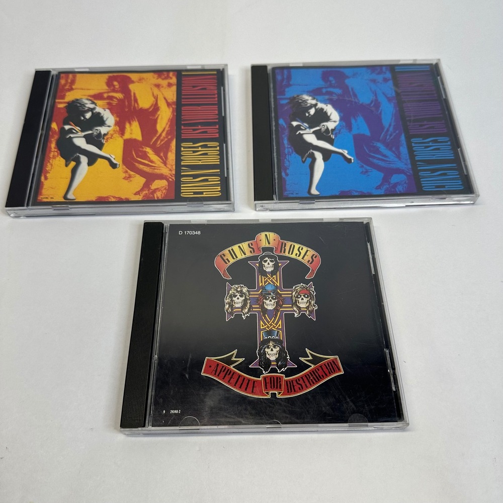 Guns N Roses 3 CD Lot Appetite for Destruction Use Your Illusion I & II Geffen